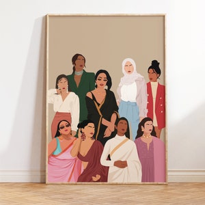 Desi Vielfalt Kunstdruck, Menschen Poster, multikulturelle Kunst, inklusive Kunst, Masse Einheit Kunst, vielfältig südasiatische, feministische Kunst, braunes Mädchen