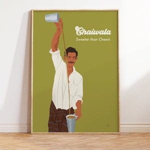 Chaiwala Art, Indian Kitchen Prints, Desi Wall Art, Indian Restaurant Art, Chai Print, Tea Art Print, Indian Art, Desi Art, South Asian Art