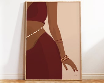 Indian Woman Print, Desi Wall Art, South Asian Art, Tamil, Telugu, Brown Girl Portrait