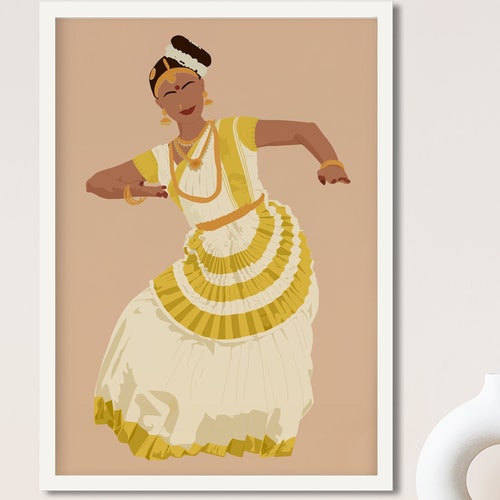 Mohiniyattam Poster Kerala Dance Illustration Indian - Etsy Sweden Mohiniyattam Poster Kerala Dance Illustration Indian - Etsy Sweden