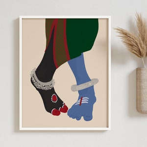 Kali and Shiva Dancing Feet Wall Art, Shiva Shakti Digital Print, Ardhanarishvara, Shiva Parvati, Hindu God Indian Decor, House Warming Gift