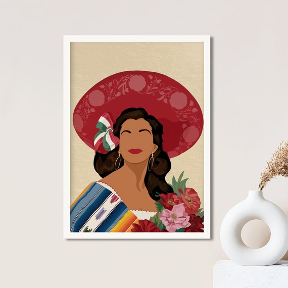 Latina Art, Mexican Woman Art, Mexico Wall Art Print, Hispanic Art