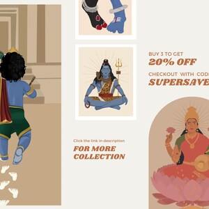 Impression d'art Seigneur Shiva, art mural Shiva, art dieu hindou, oeuvre d'art hindoue, affiche de Shiva, art hindou, affiche de méditation, art mural spirituel, Mahadev image 9