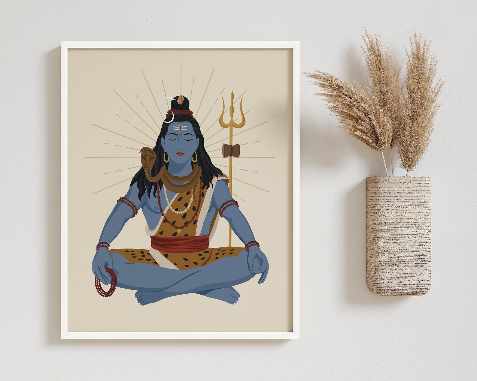 Lord Shiva Art Print, Shiva Wall Art, Hindu God Art, Hindu Artwork ...