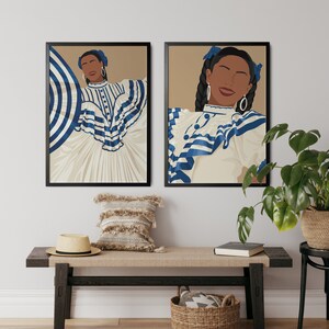 El Salvador Art Print, Salvadoran Woman Poster, Salvador Traditional Portrait, Salvadorean Art, Central American, Hispanic Art, Latino Art image 7