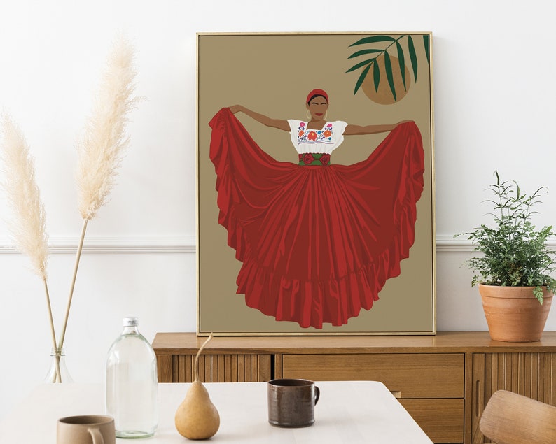 Mexican Woman Art Mexico Wall Art Print Hispanic Art - Etsy