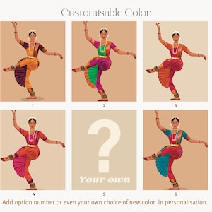 Bharatanatyam Art, Desi Art, Tamilische Mädchenkunst, Südasiatische Kunst, Indische Wandkunst, moderne indische Kunst, südindische Kunst, klassische Tänzerin Poster Bild 10