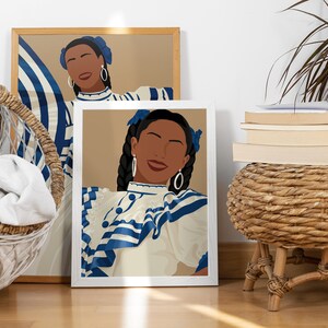 El Salvador Art Print, Salvadoran Woman Poster, Salvador Traditional Portrait, Salvadorean Art, Central American, Hispanic Art, Latino Art image 5