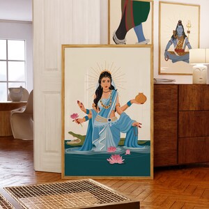 Impression d'art Seigneur Shiva, art mural Shiva, art dieu hindou, oeuvre d'art hindoue, affiche de Shiva, art hindou, affiche de méditation, art mural spirituel, Mahadev image 4