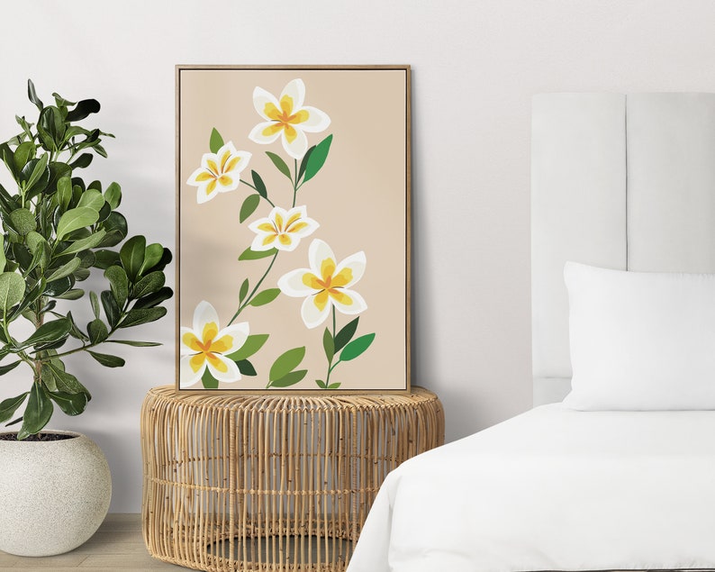 Jasmine Flower Print, Floral Wall Art, White Flower Print, Tropical ...