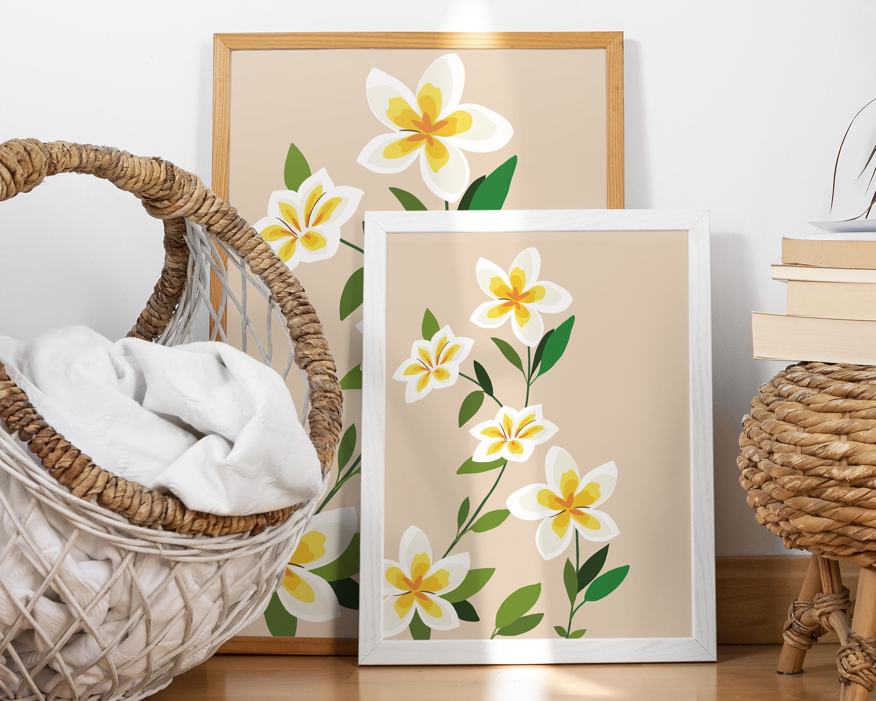 Jasmine Flower Print, Floral Wall Art, White Flower Print, Tropical ...