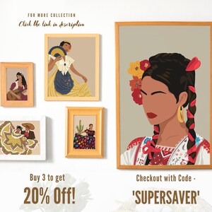 El Salvador Art Print, Salvadoran Woman Poster, Salvador Traditional Portrait, Salvadorean Art, Central American, Hispanic Art, Latino Art image 9