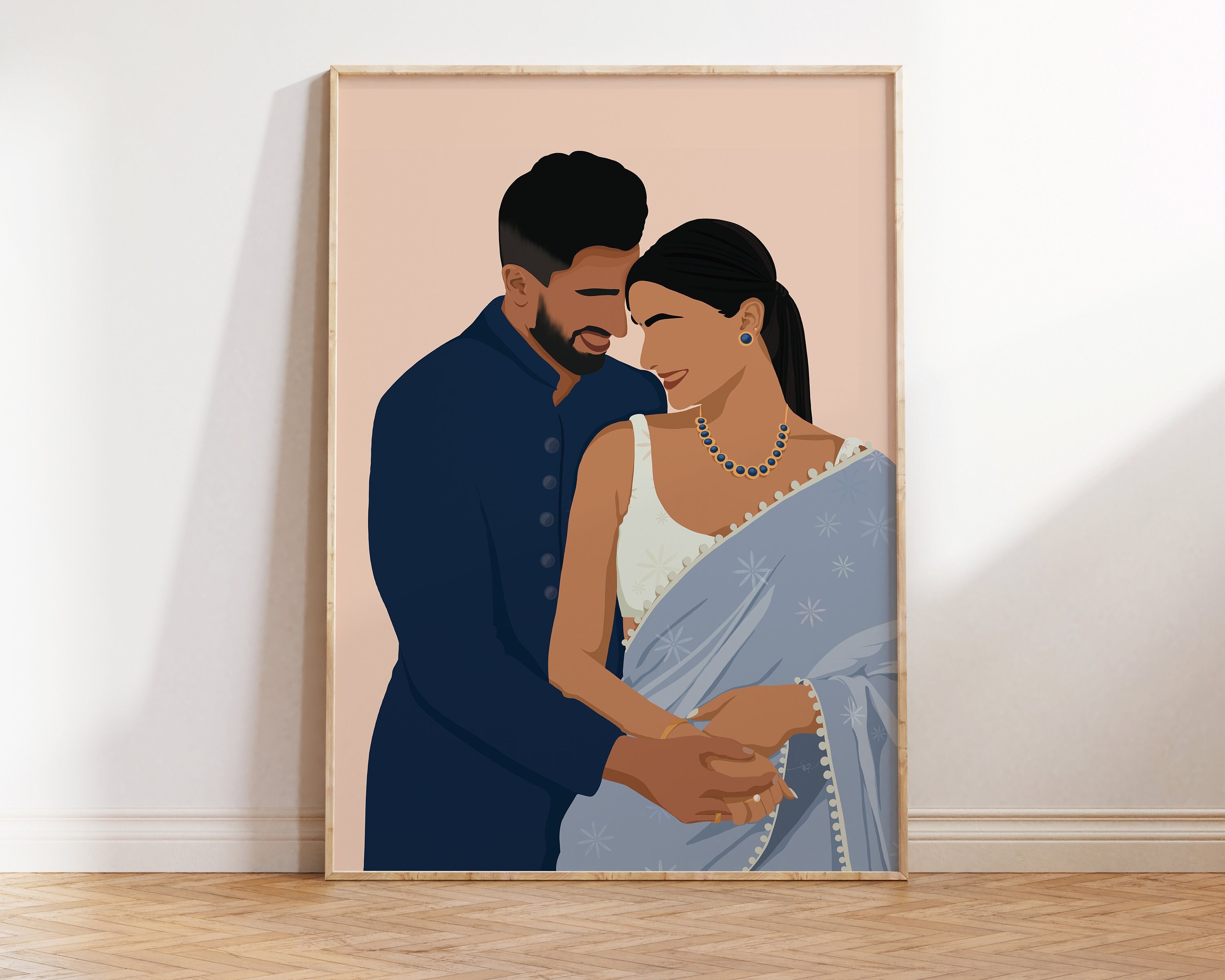 Indian Couple Art, Indian Art, Desi Art, South Asian Art, South