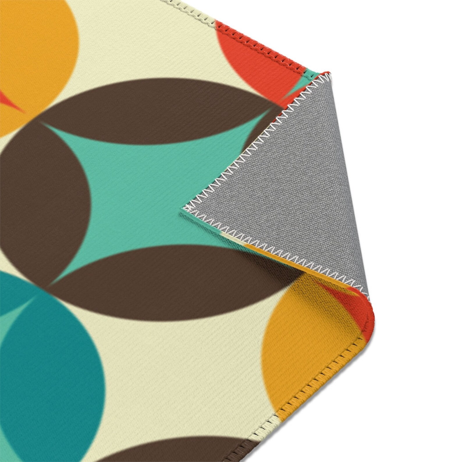 Retro geometrische Orange Türkis braun Teppich Vintage ...