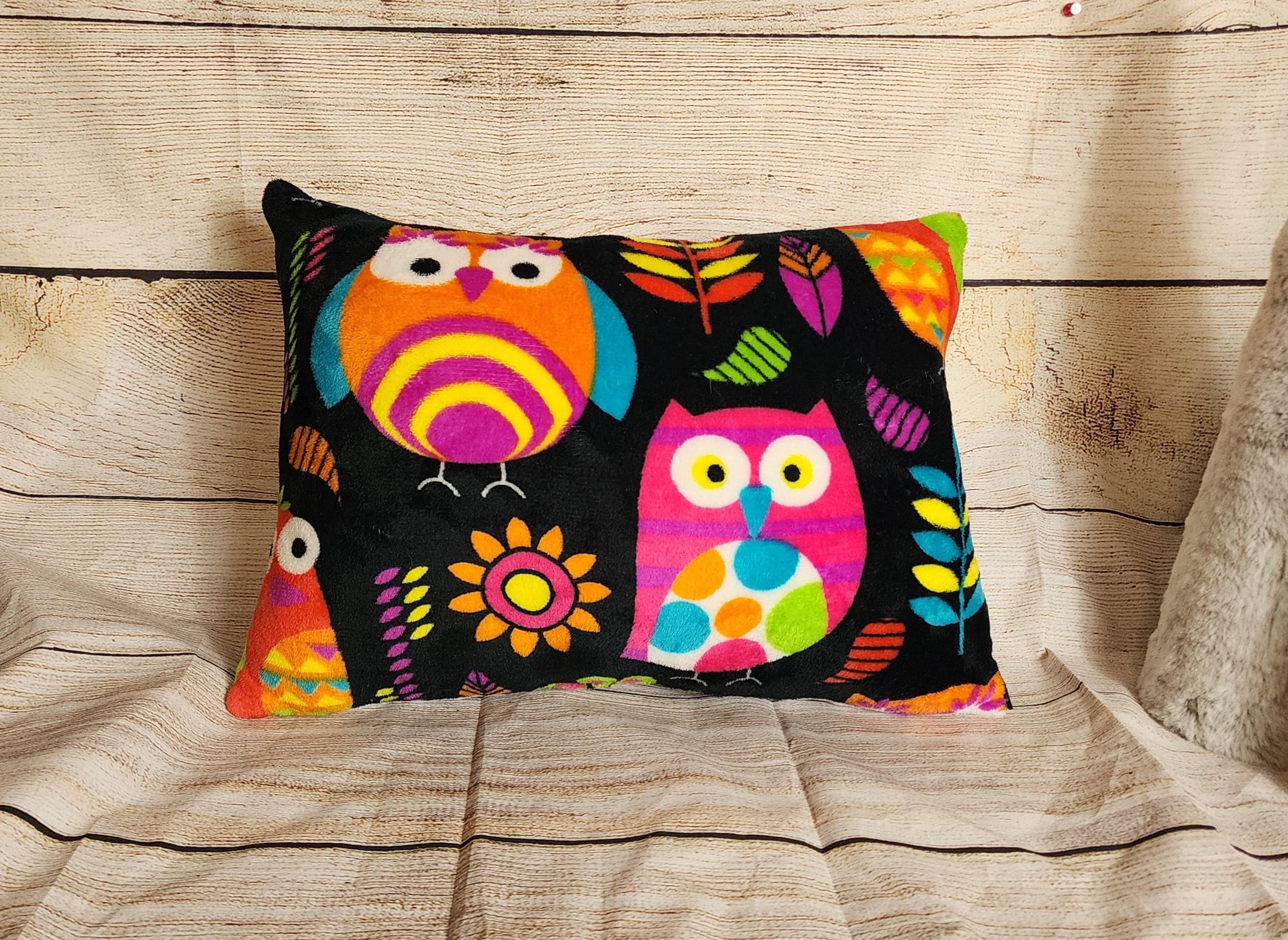 Embroidered Fleece Owl Pillow: Kids Plush Fleece Decor