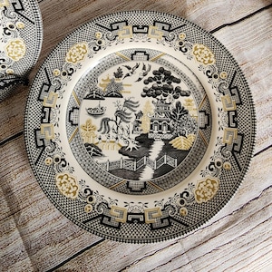 ロイヤル・スタッフォード（黒白風景皿 3枚セット） Royal stafford black - Etsy 日本