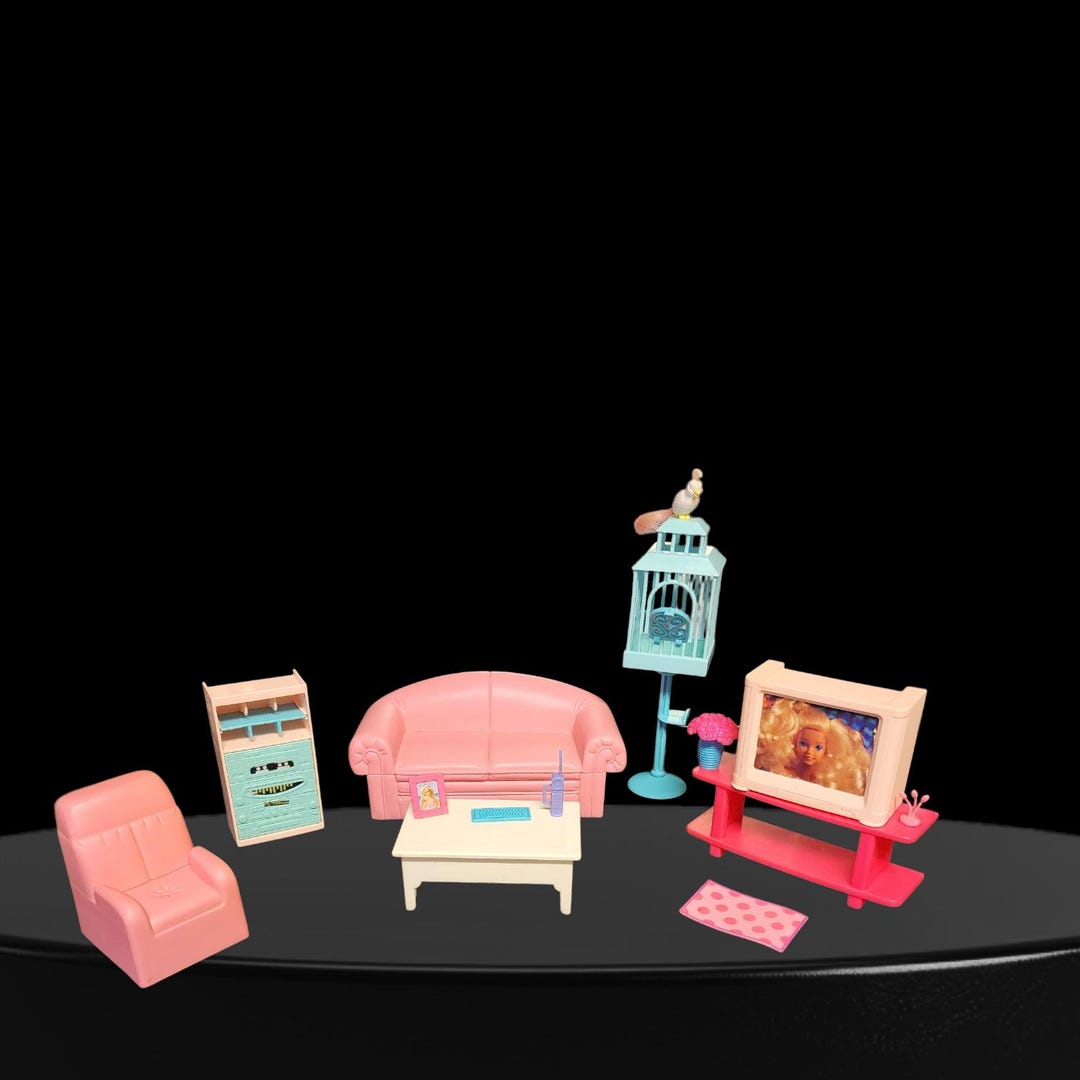 Vintage Barbie Livingroom Set With Accessories - Etsy