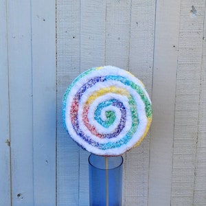 9&quot; Rainbow Yarn Lollipop - Styrofoam  Yarn Photo Prop