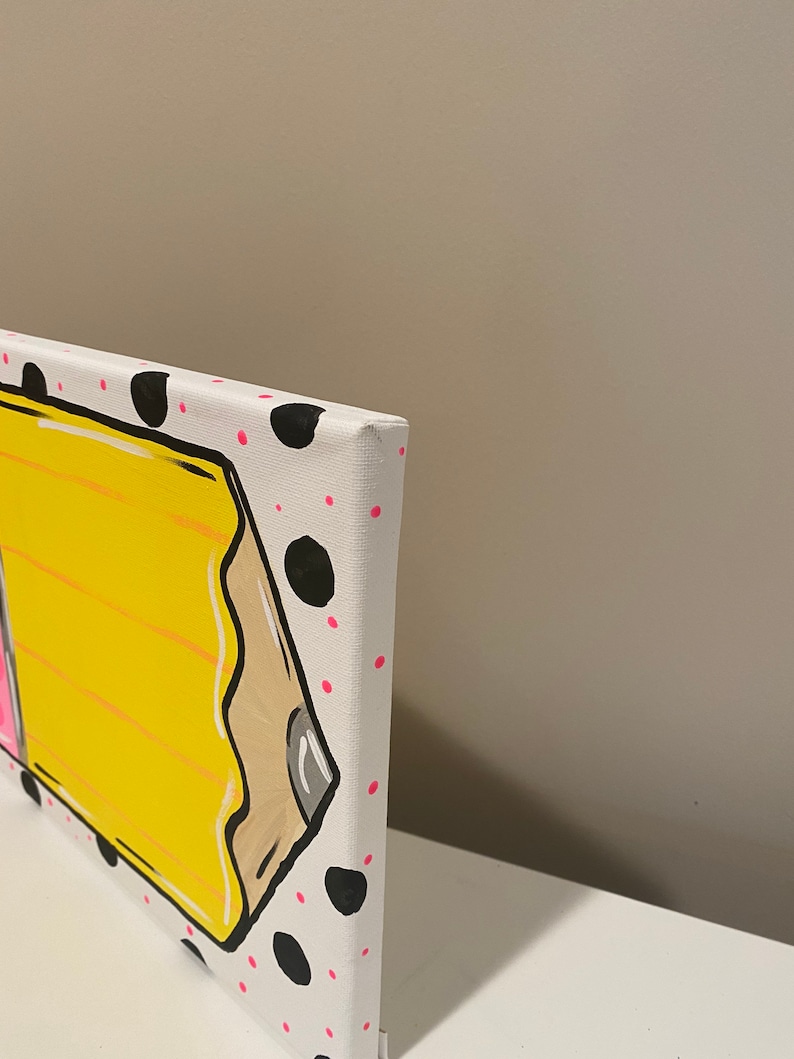 Small, Personalized, Hand Painted, Teacher Pencil Canvas Painting - Etsy