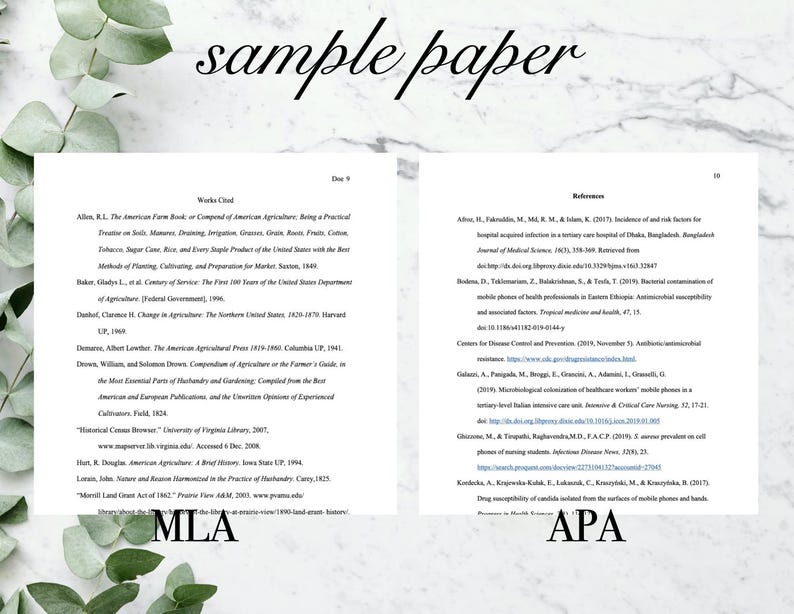 MLA and APA Template Bundle With Instructions and Sample Papers ...