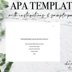 APA Template 7th Edition with Instructions and Sample Paper| Instant Download| English | Writing | American Psychological Association