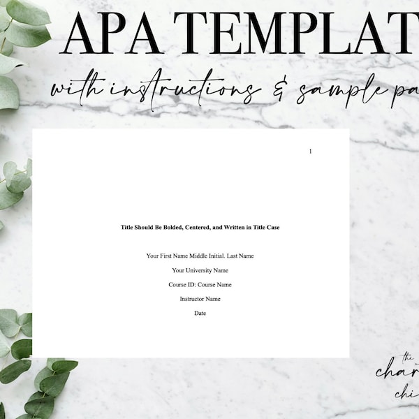 APA Template with Instructions and Sample Paper| 7th Edition| Instant Download| English | Writing | American Psychological Association