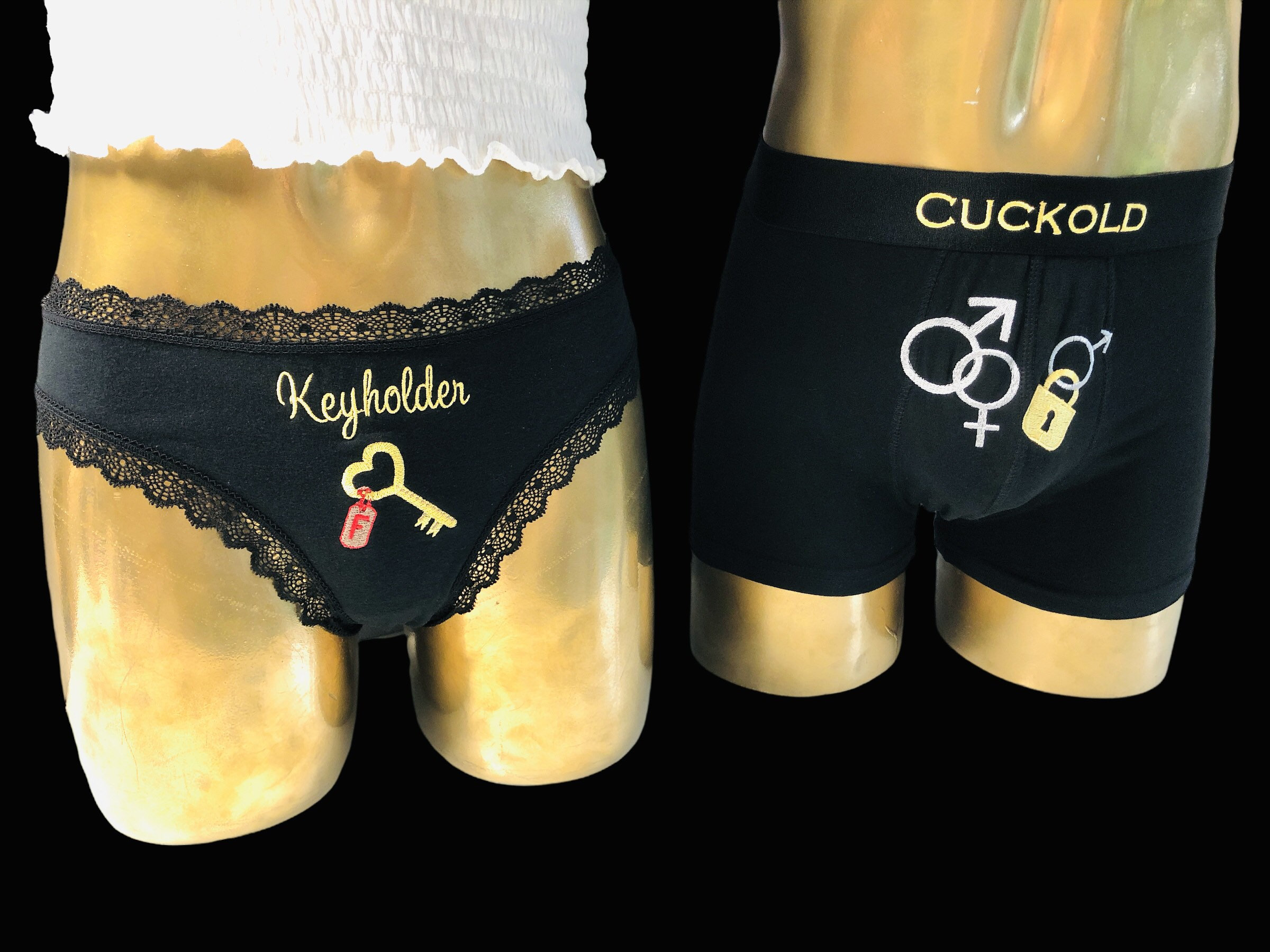 Partner Set: Boxer Shorts cuckold MF M Lace - Etsy Finland