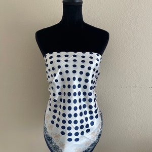 Polka Dot Scarf - Women Silk Scarf - Neck Scarf - Handbag Scarf - Vintage Scarf - Head Wrap - Fashion Scarf - Designer Scarf - Silk Bandana image 2