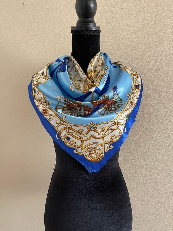 Vintage Scarf - Silk Bandana - Square Silk Scarf -