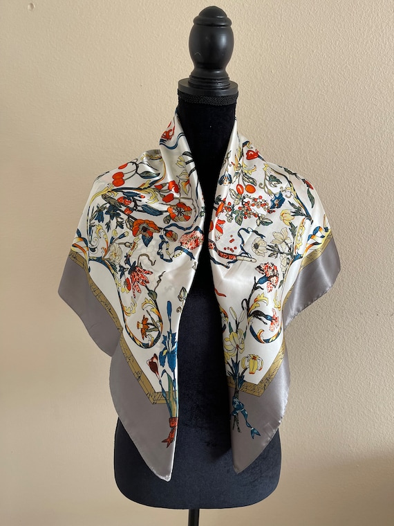 Vintage Scarf - Neck Silk Scarf - Head Scarf - Vi… - image 6