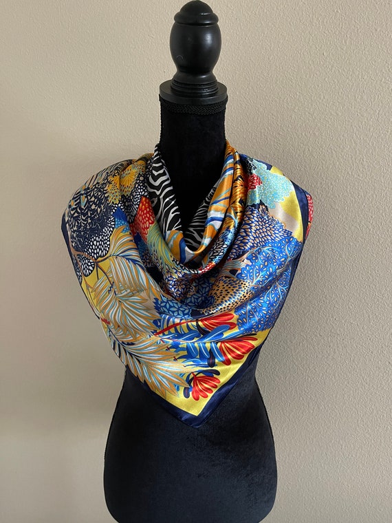 Floral Scarf - Handbag Scarf - Square Scarf - Wom… - image 1