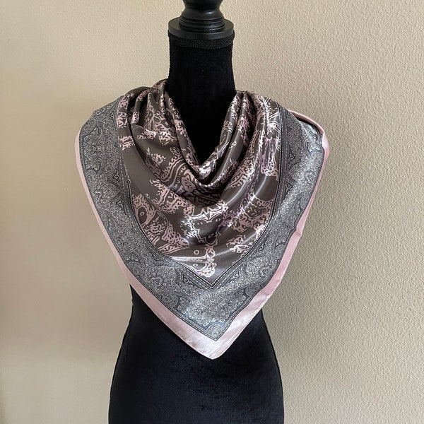 Vintage Scarf - Women Bag Scarf - Head Scarf - Paisley Scarf - Women Neck Scarf - Luxury Silk Scarf - Fashion Designer Scarf - Hair Scarf