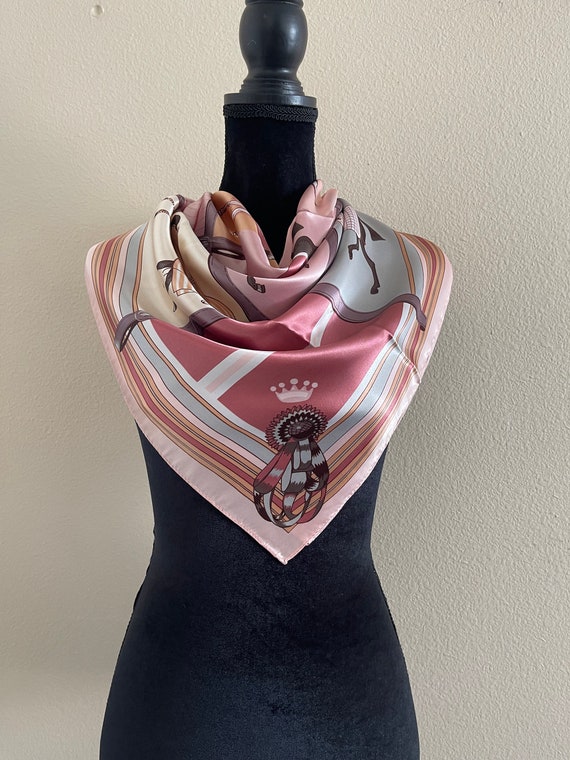 Vintage Scarf - Equestrian Scarf - Horse Print Sca