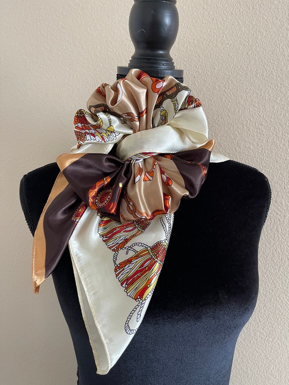 Head Wrap - Neckerchief - Equestrian Scarf - Vint… - image 8