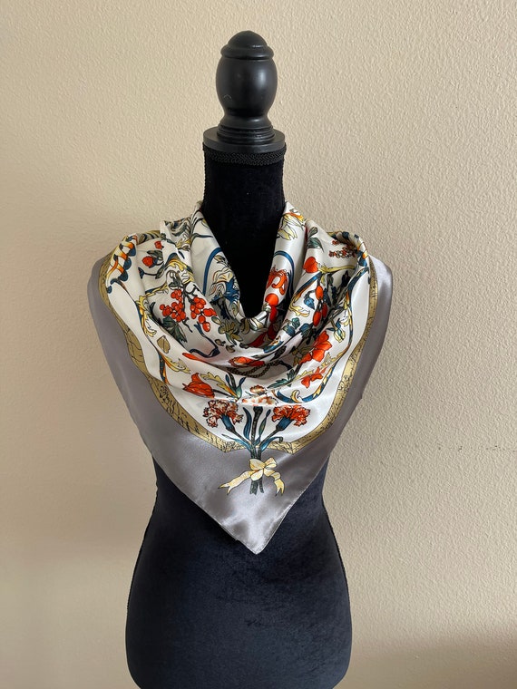 Vintage Scarf - Neck Silk Scarf - Head Scarf - Vi… - image 1