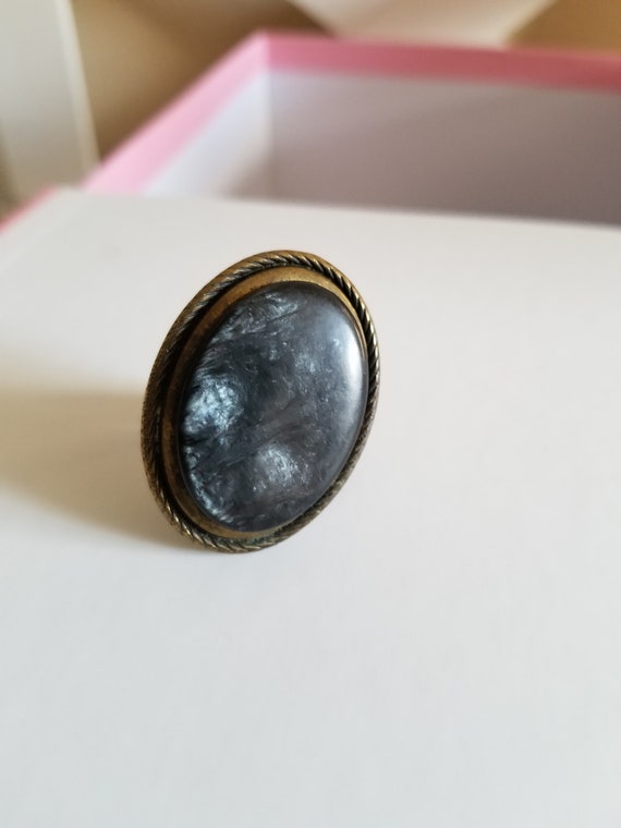 LABRADORITE RING -Adjustable Ring - Bronze Ring -… - image 5