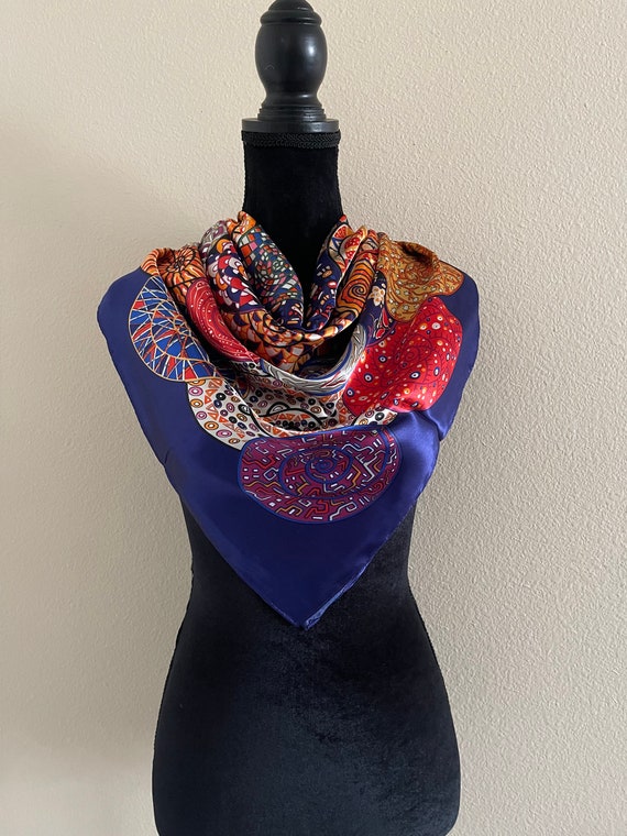 vintage silk scarf designer Gem