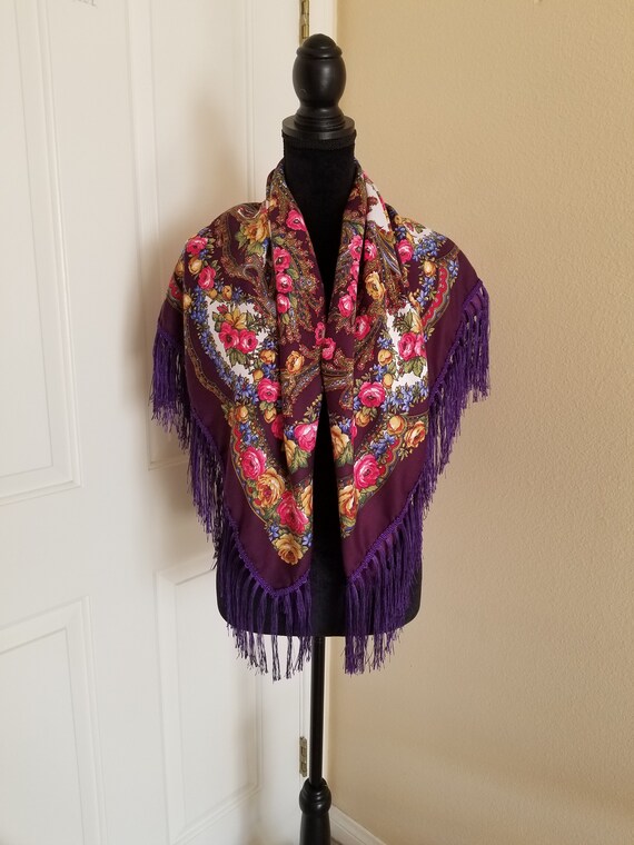 Floral Shawl - Traditional Women Scarf - Women Wi… - image 7