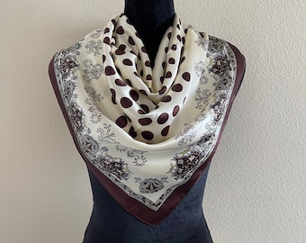 Vintage Inspired New Scarf - Head Scarf - Women Square Silk Scarf - Vintage Scarf 80s - Vintage Silk Scarf 90s - Luxury Silk Scarf
