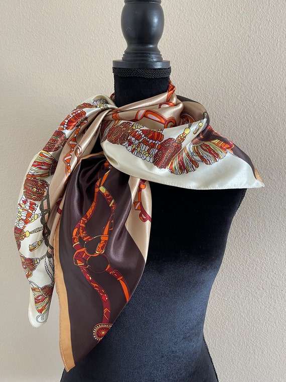 Head Wrap - Neckerchief - Equestrian Scarf - Vint… - image 4