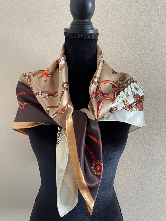 Head Wrap - Neckerchief - Equestrian Scarf - Vint… - image 6