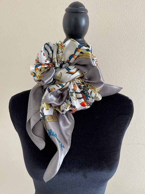 Vintage Scarf - Neck Silk Scarf - Head Scarf - Vi… - image 5