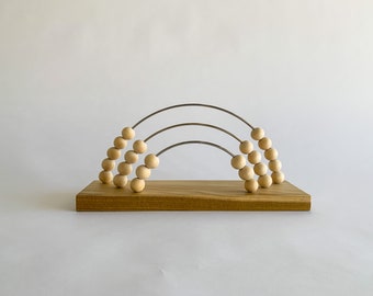 Wood Rainbow Abacus, Rainbow Abacus, Natural Wooden Abacus, Boho Nursery Decor, Kids Room Decor, Baby Shower Gift