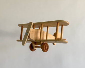 Wooden Bi-Plane, Wooden Airplane, Airplane Nursery Decor, Decorative Wooden Airplane, Kids Room Decoration, Gift for Him