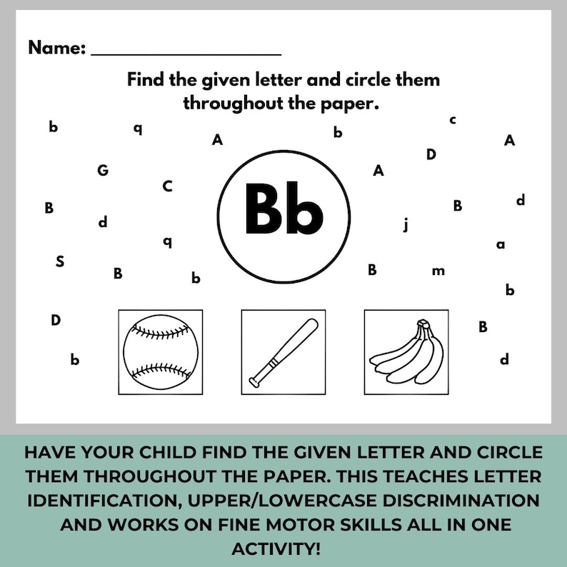 Alphabet Letter Search Find Letter and Circle Preschool Learning ...