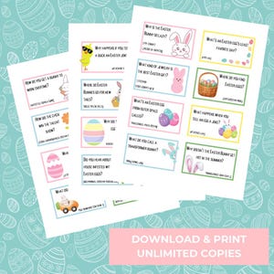 Easter Joke Cards Kid Lunchbox Jokes Spring Lunchox Notes for Kids ...
