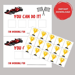 Race Car Token Economy, Printable Token Board, ABA, Autism Resource, Incentive Chart, Positive Reinforcement, Behavior Change, Reward System