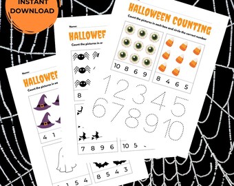 Halloween Counting Worksheets Preschool Learning Homeschool Learning Education Printables Teach Numbers Halloween Printable