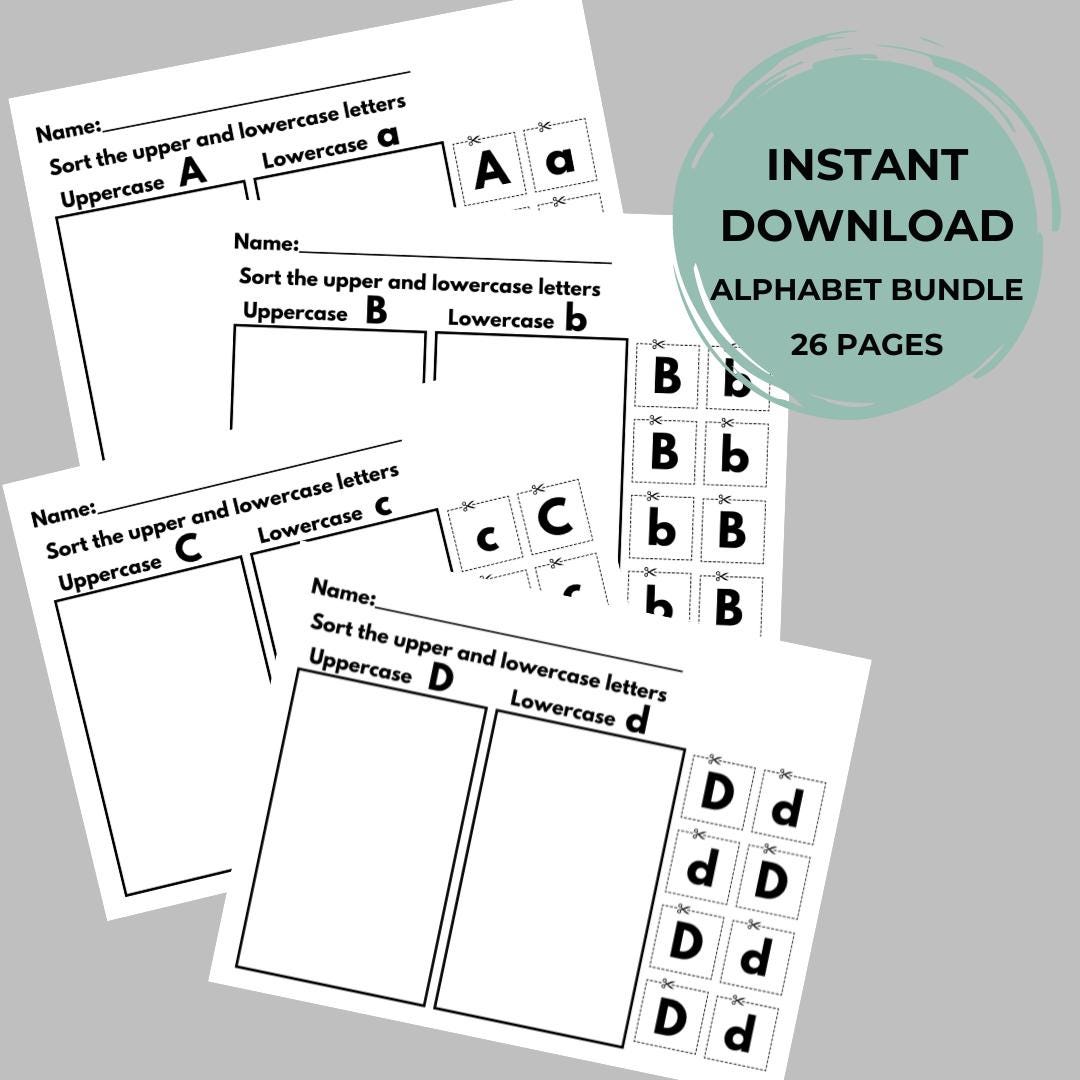 Cut & Paste Alphabet Worksheets Preschool Learning Homeschool Learning Education Printables Alphabet Bundle Teacher Worksheets