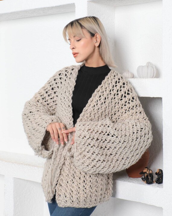 Wide knit cardigan cheap